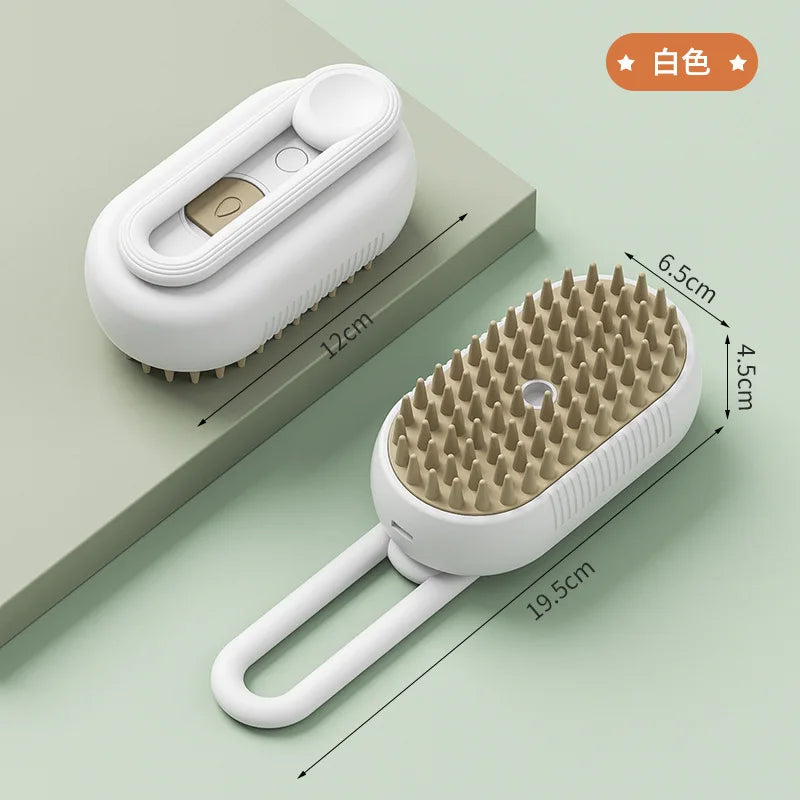 3-in-1 Electric Pet Grooming Brush with Steam Spray for Cats and Dogs - Massage and Hair Removal Comb