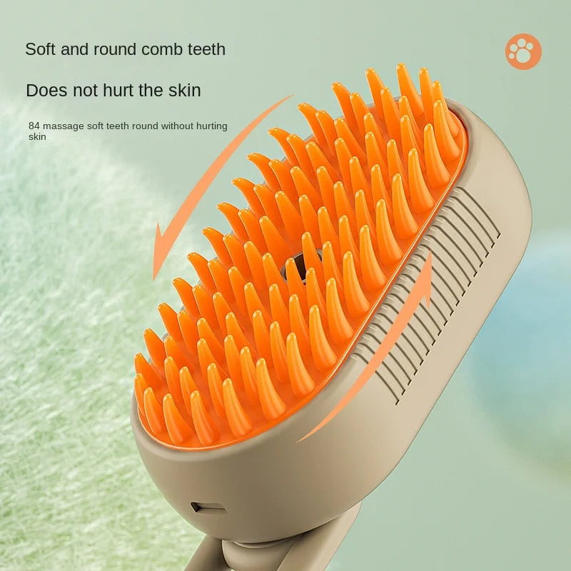 3-in-1 Electric Pet Grooming Brush with Steam Spray for Cats and Dogs - Massage and Hair Removal Comb