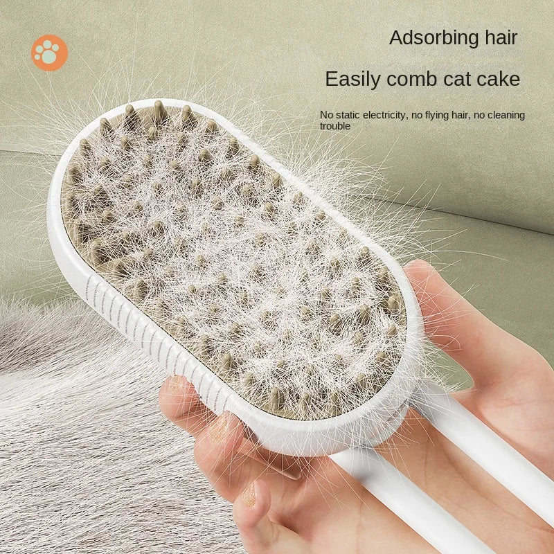 3-in-1 Electric Pet Grooming Brush with Steam Spray for Cats and Dogs - Massage and Hair Removal Comb