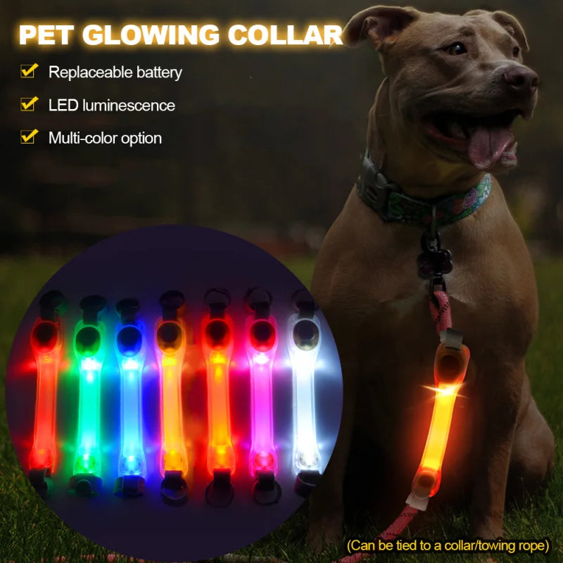 LED Safety Glowing Collar for Dogs – Waterproof, Flashing Light Strip for Pet Harness or Leash