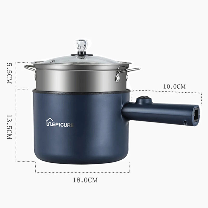 Multi-Function Mini Electric Cooker - Double Layer Non-Stick Hot Pot for Household Use