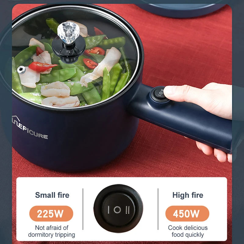 Multi-Function Mini Electric Cooker - Double Layer Non-Stick Hot Pot for Household Use