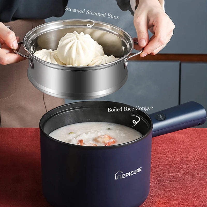 Multi-Function Mini Electric Cooker - Double Layer Non-Stick Hot Pot for Household Use