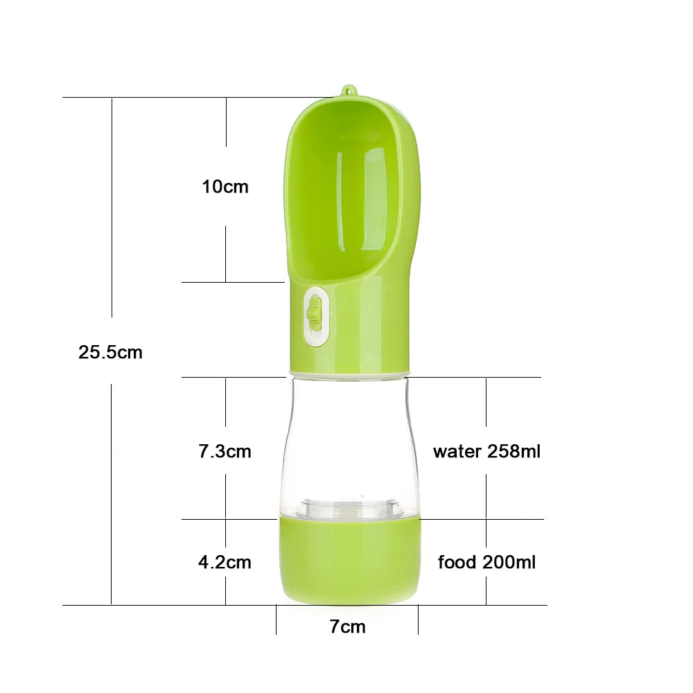 Portable Dog Water Bottle and Food Dispenser for Outdoor Travel - Pet Feeder Bowl