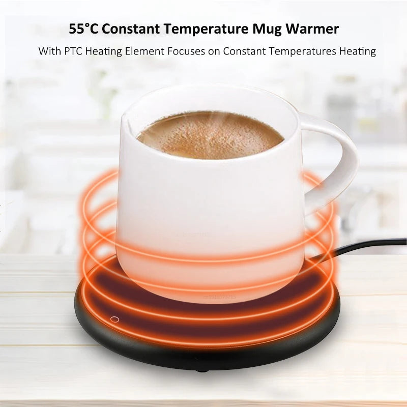 USB Electric Coffee Cup Heater and Thermostatic Warmer Pad for Home and Office Use