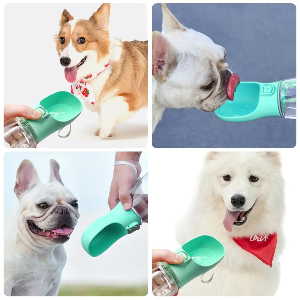 Portable Dog Water Bottle and Food Dispenser for Outdoor Travel - Pet Feeder Bowl