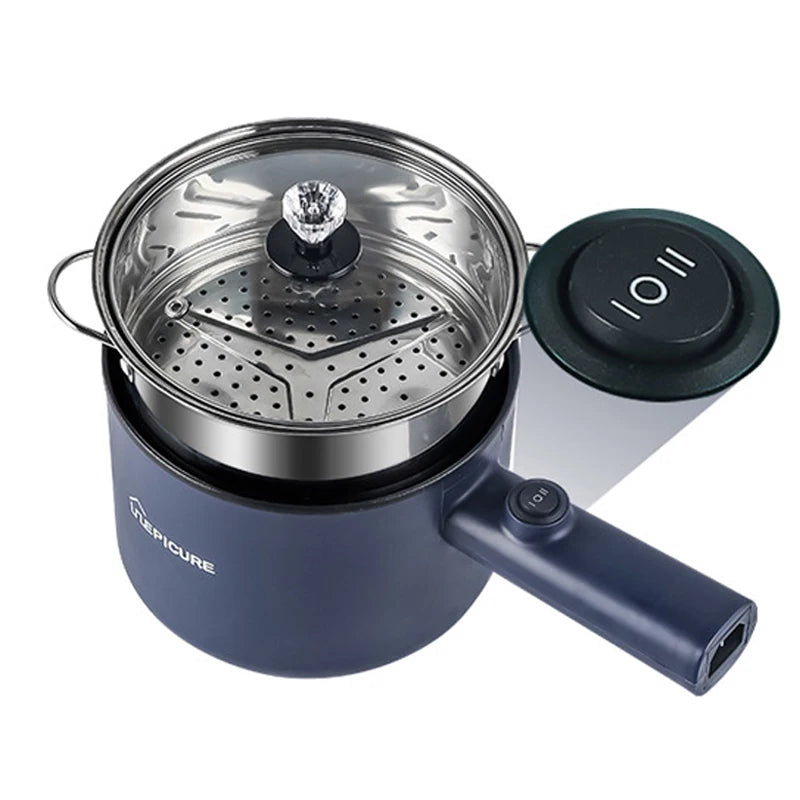 Multi-Function Mini Electric Cooker - Double Layer Non-Stick Hot Pot for Household Use