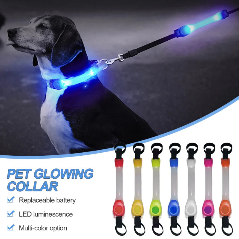 LED Safety Glowing Collar for Dogs – Waterproof, Flashing Light Strip for Pet Harness or Leash