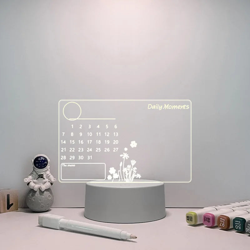 "Customizable LED Message Board Night Light with USB, Pen Included - Ideal for Home Decor and Gift Giving"