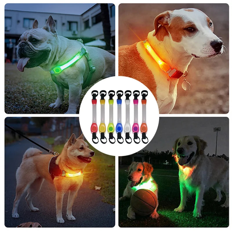 LED Safety Glowing Collar for Dogs – Waterproof, Flashing Light Strip for Pet Harness or Leash