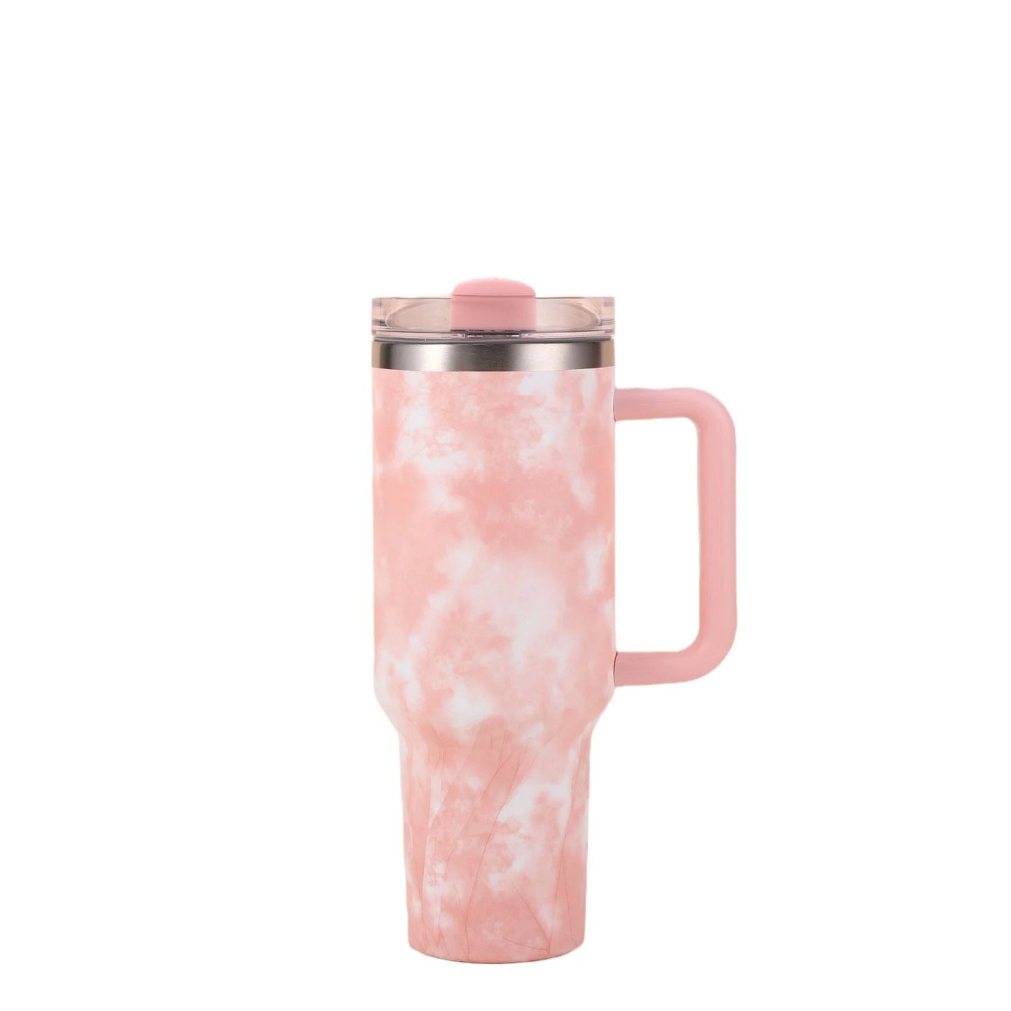 40 oz Insulated Stainless Steel Travel Mug with Handle, Lid, and Straw